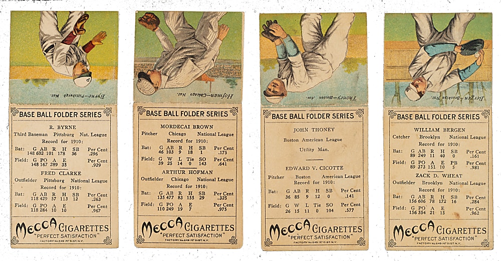 1911 T201 Mecca Double Folders Collection (25) Including Brown, Clarke, Jennings, and Wheat