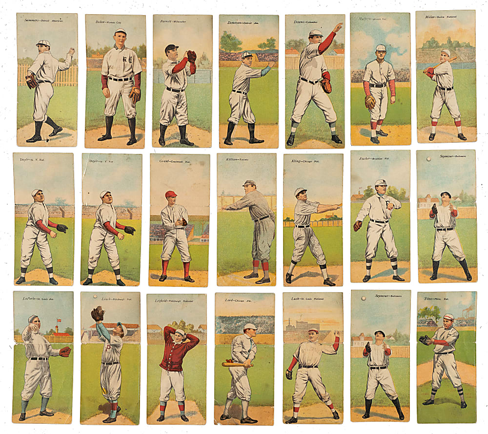 1911 T201 Mecca Double Folders Collection (25) Including Brown, Clarke, Jennings, and Wheat