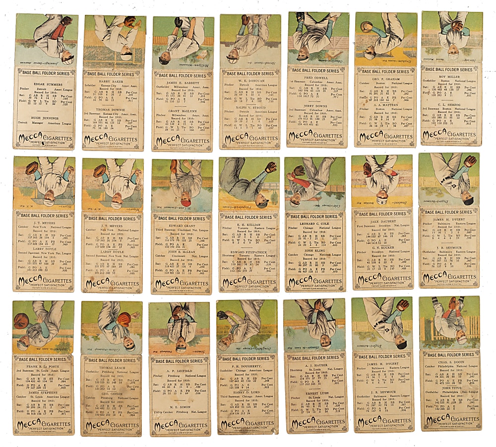 1911 T201 Mecca Double Folders Collection (25) Including Brown, Clarke, Jennings, and Wheat