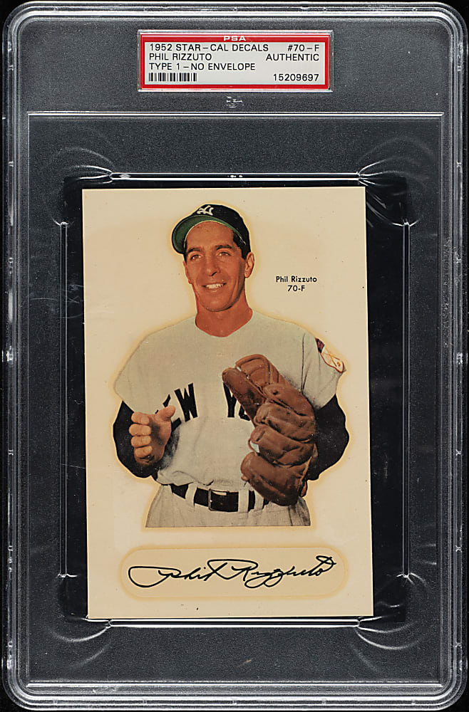1952 Star-Cal Decals Type 1 #70-F Phil Rizzuto (No Envelope) PSA Authentic