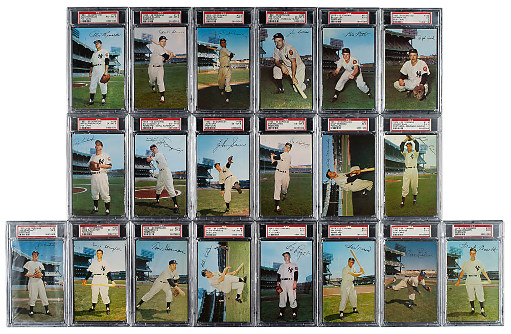 1953-1955 Dormand Postcard PSA-Graded Collection (24) Including Gil Hodges, Phil Rizzuto, and Pee Wee Reese