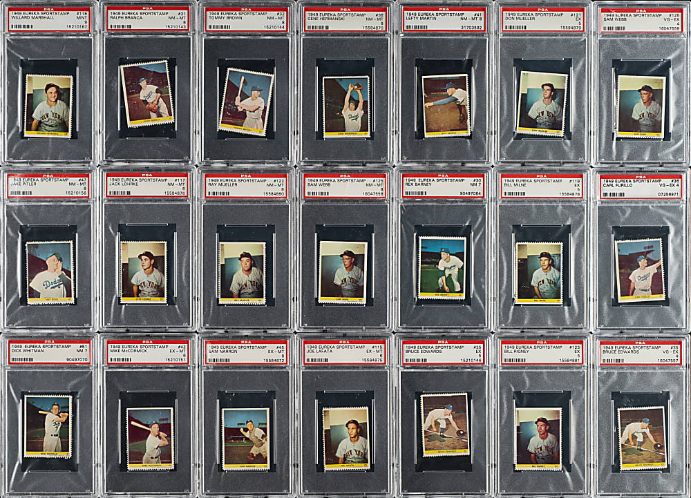 1949 Eureka Sportstamps PSA-Graded Collection (25)