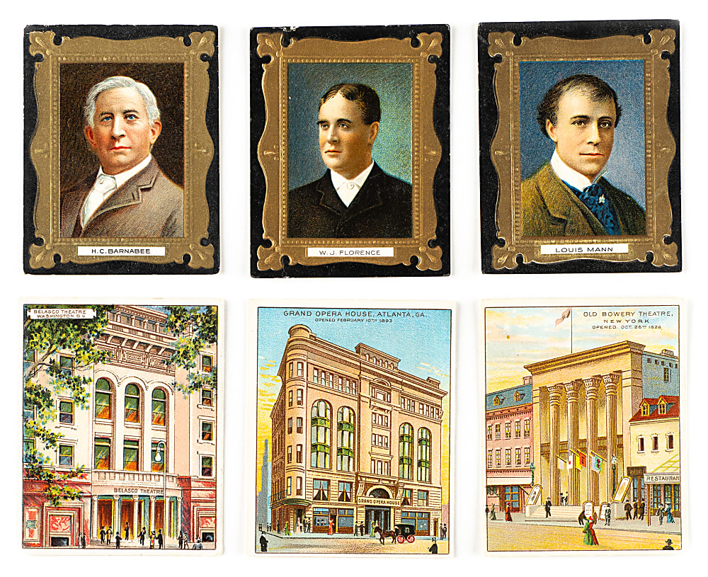 1910-1911 Between the Acts T25 and T108 Nonsport-Card Near-Complete Set Pair (2 Sets, 82 Cards) Plus 98 Duplicates and 44 N342-1 Actors and Actresses