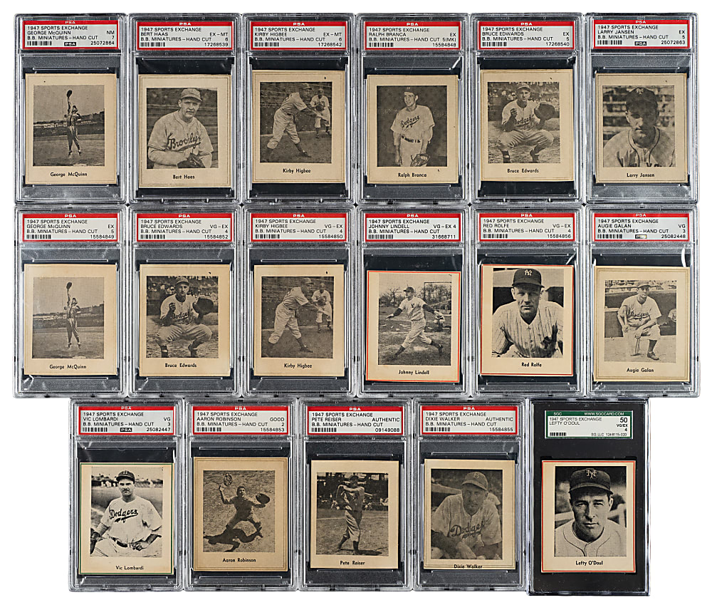 1947 W602 Sports Exchange Miniatures PSA- and SGC-Graded Collection (21) Including Lefty O'Doul, Carl Hubbell, and Billy Herman