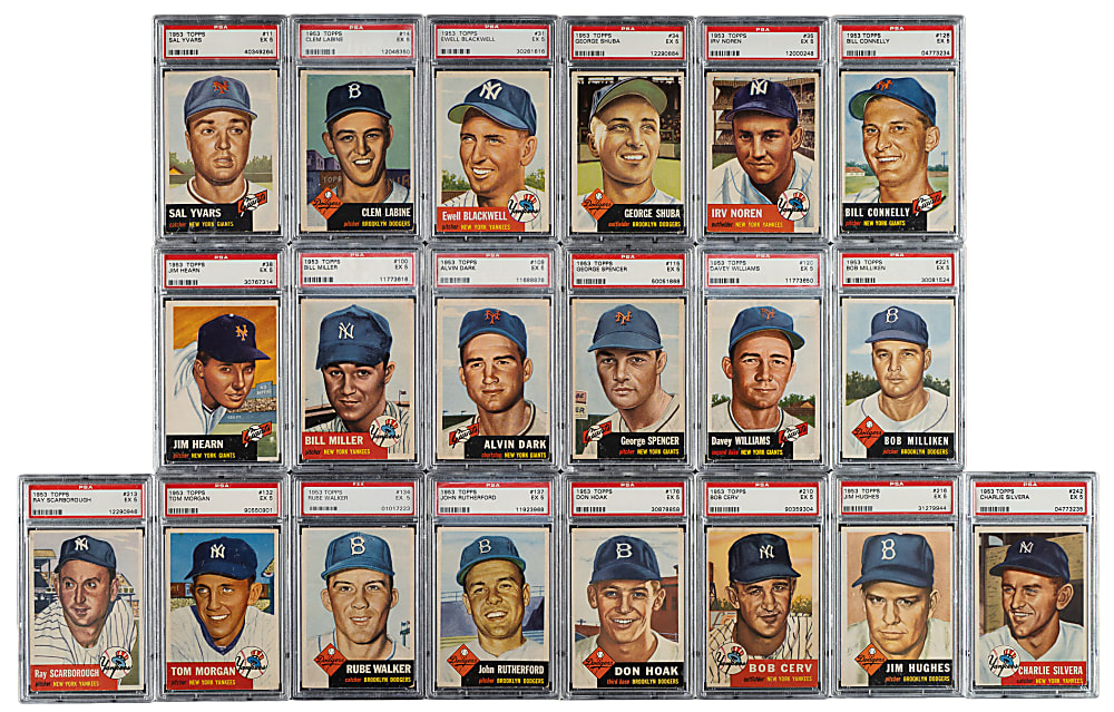 1953 Topps PSA-Graded Collection (24) Including Dick Williams