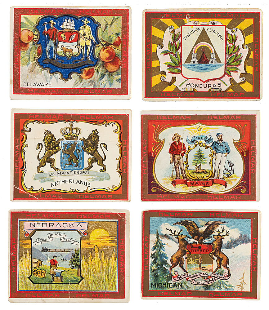 1910-1911 T107 Helmar "State Seals of US & Coat of Arms" Collection (237) Including Partial Set