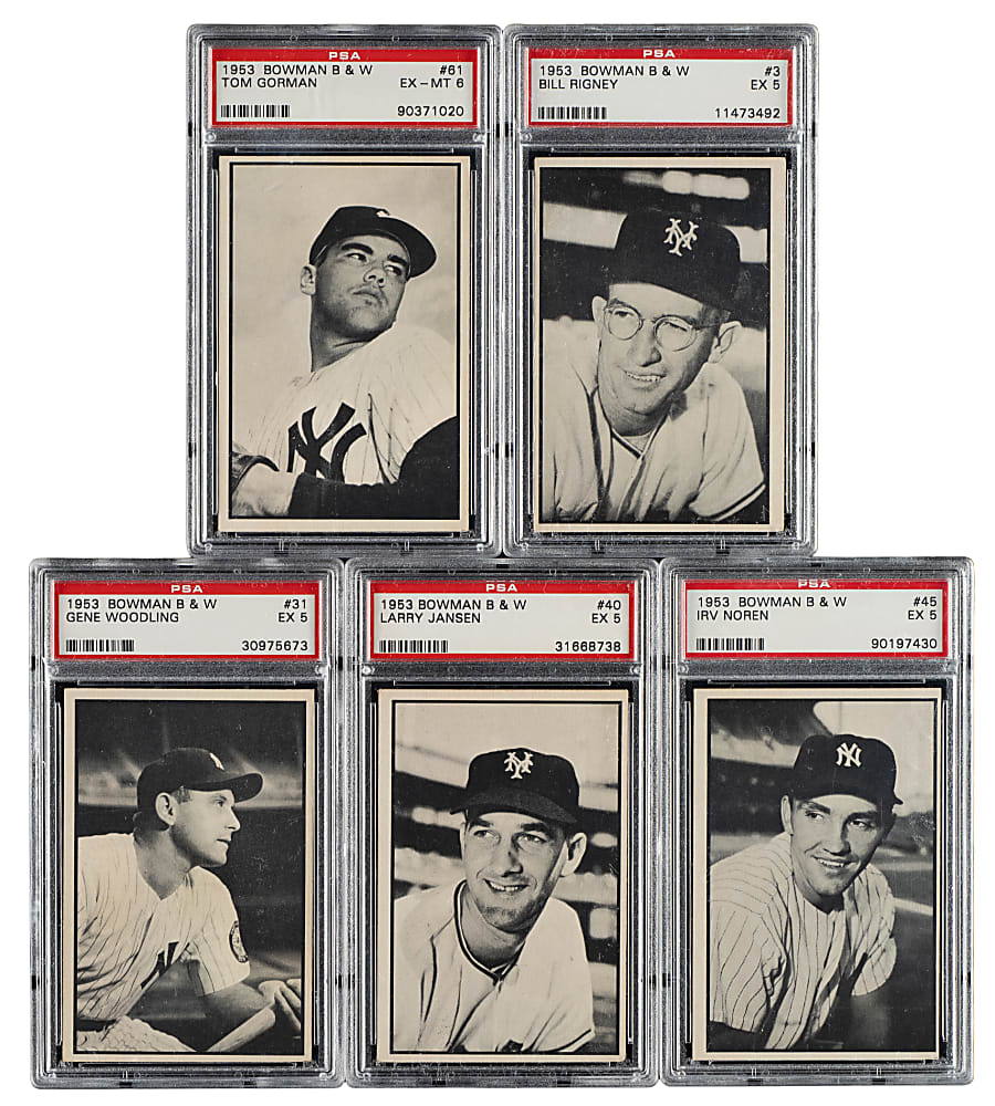 1953 Bowman Black & White PSA-Graded Collection (9)