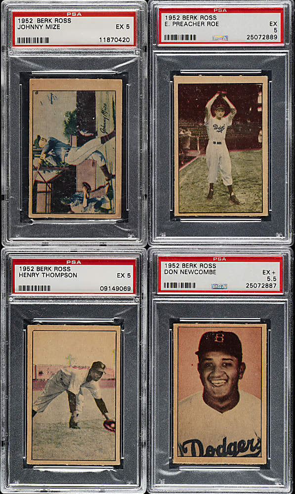 1952 Berk Ross PSA-Graded Collection (16) Including Johnny Mize