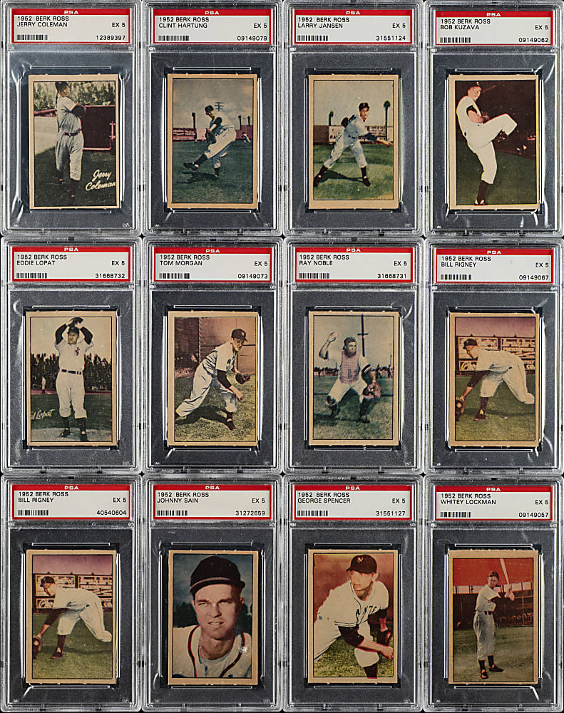 1952 Berk Ross PSA-Graded Collection (16) Including Johnny Mize