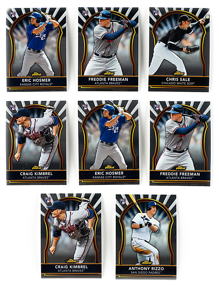 2011 Topps Finest Complete Set Pair (2 Sets, 200 Cards) Including Mike Trout, Freddie Freeman, and Anthony Rizzo Rookies