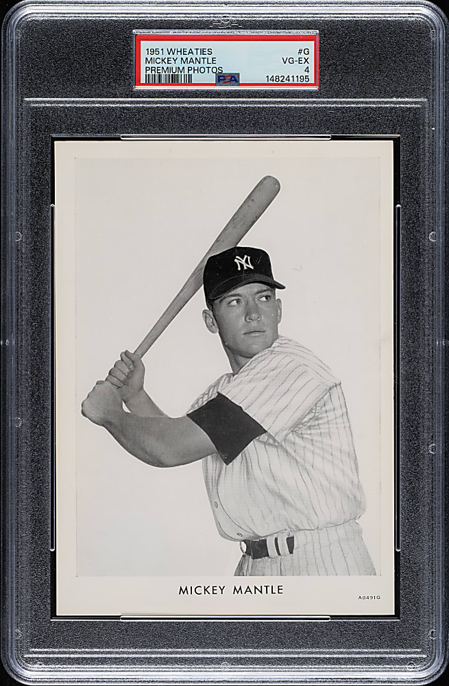 1951 Wheaties Premium Photos #G Mickey Mantle PSA VG-EX 4