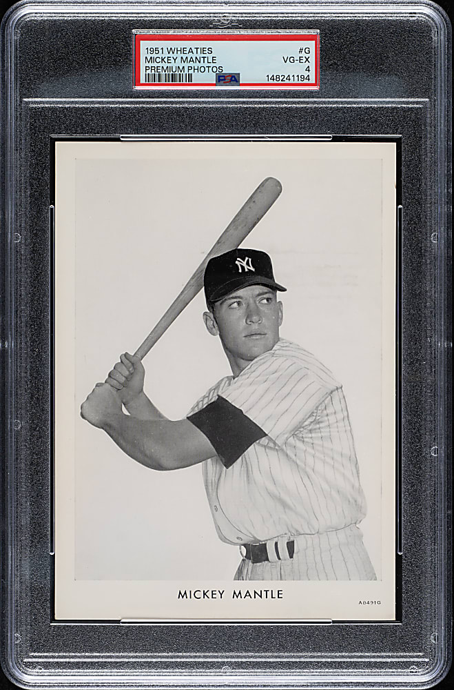 1951 Wheaties Premium Photos #G Mickey Mantle PSA VG-EX 4