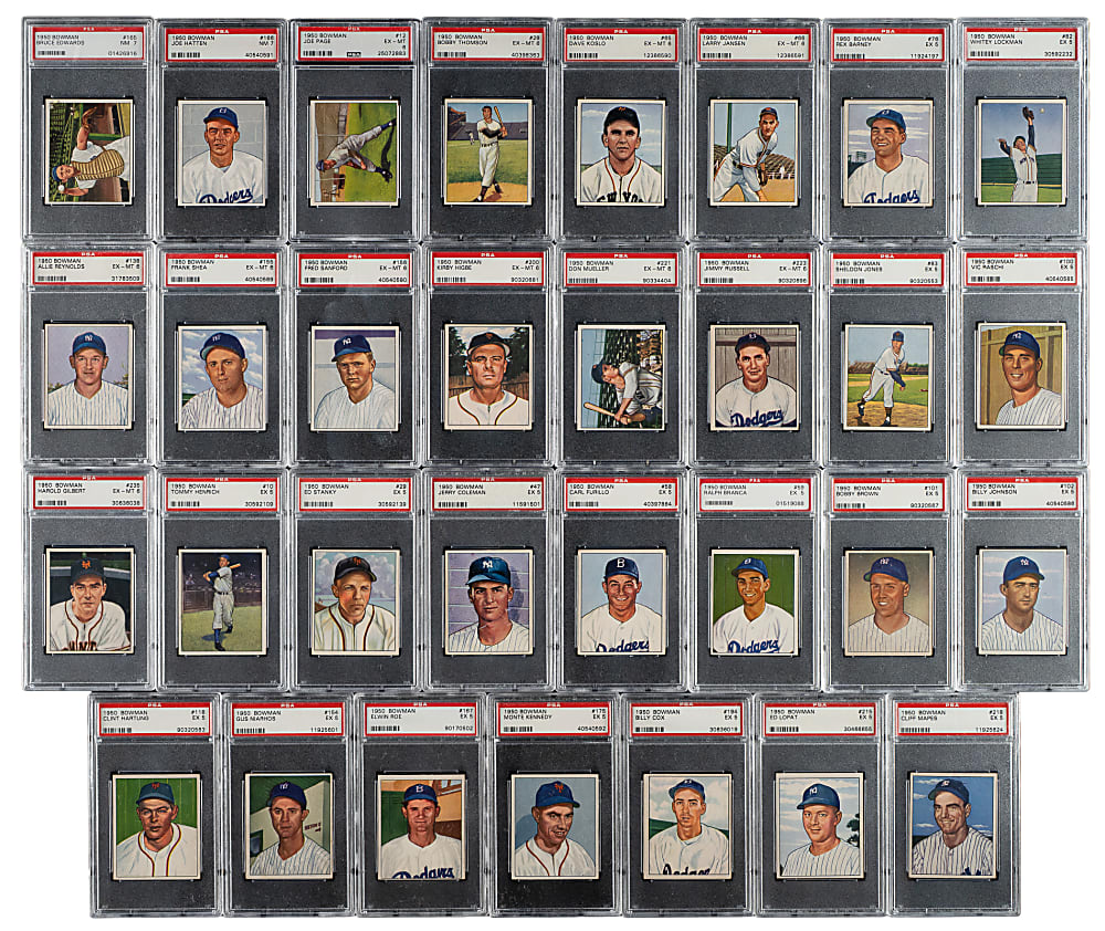 1950 Bowman PSA-Graded Collection (35) Including Johnny Mize and Leo Durocher