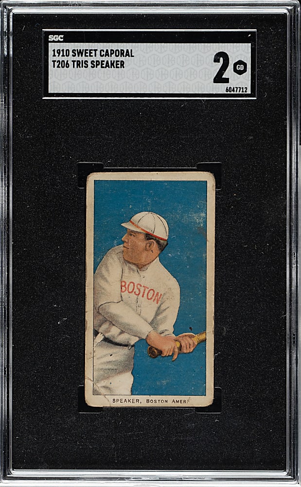 1909-1911 T206 White Border Tris Speaker Rookie SGC GOOD 2