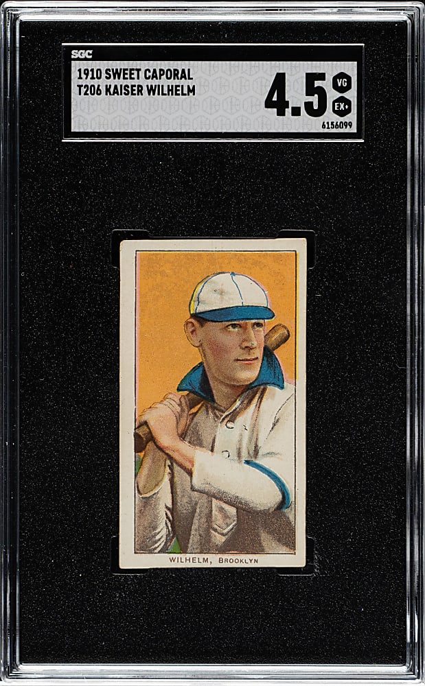 1909-1911 T206 White Border Kaiser Wilhelm with Bat SGC VG/EX+ 4.5
