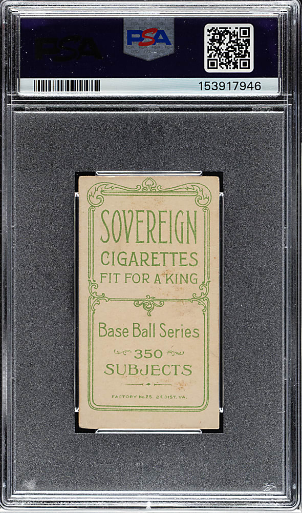 1909-1911 T206 White Border Christy Mathewson Dark Cap PSA VG 3 - Sovereign 350 Back
