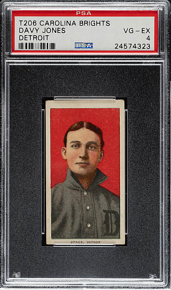 1909-1911 T206 White Border Davy Jones PSA VG-EX 4 - Carolina Brights Back