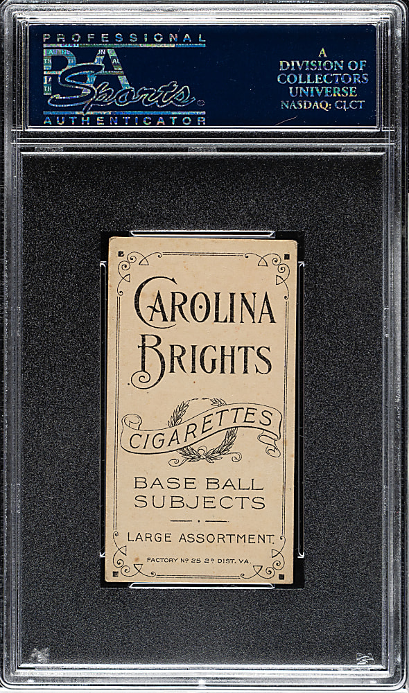 1909-1911 T206 White Border Davy Jones PSA VG-EX 4 - Carolina Brights Back