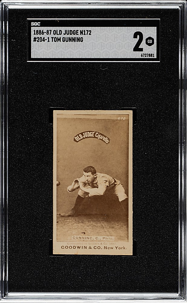 1887 N172 Old Judge Tom Gunning SGC GOOD 2