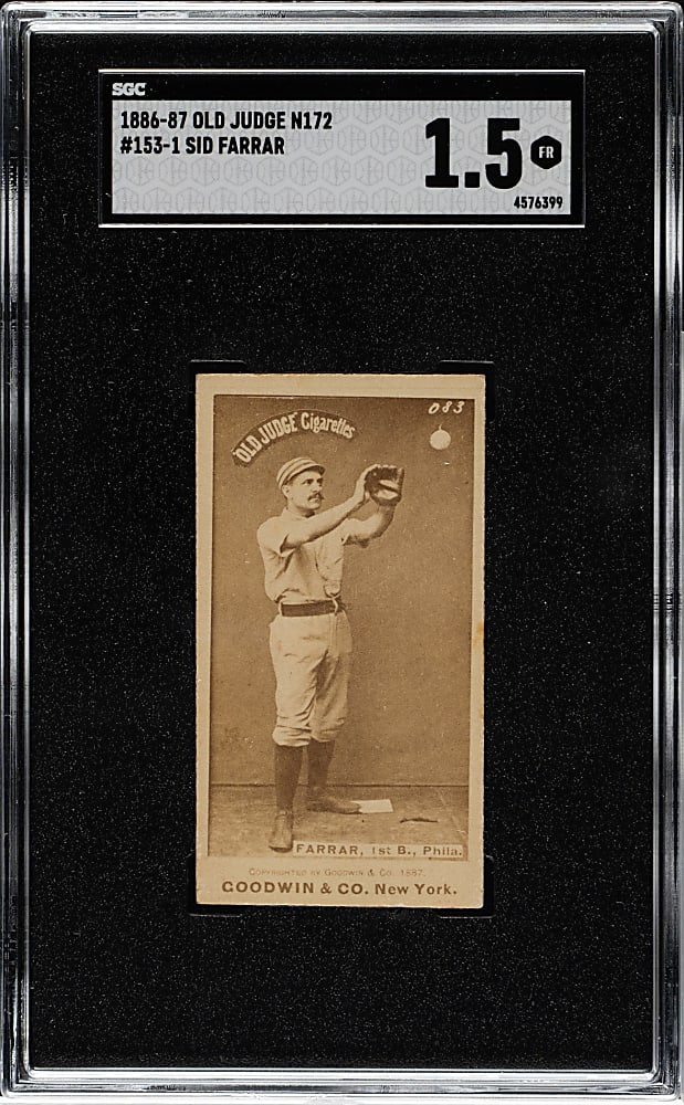 1887 N172 Old Judge Sid Farrar SGC FAIR 1.5