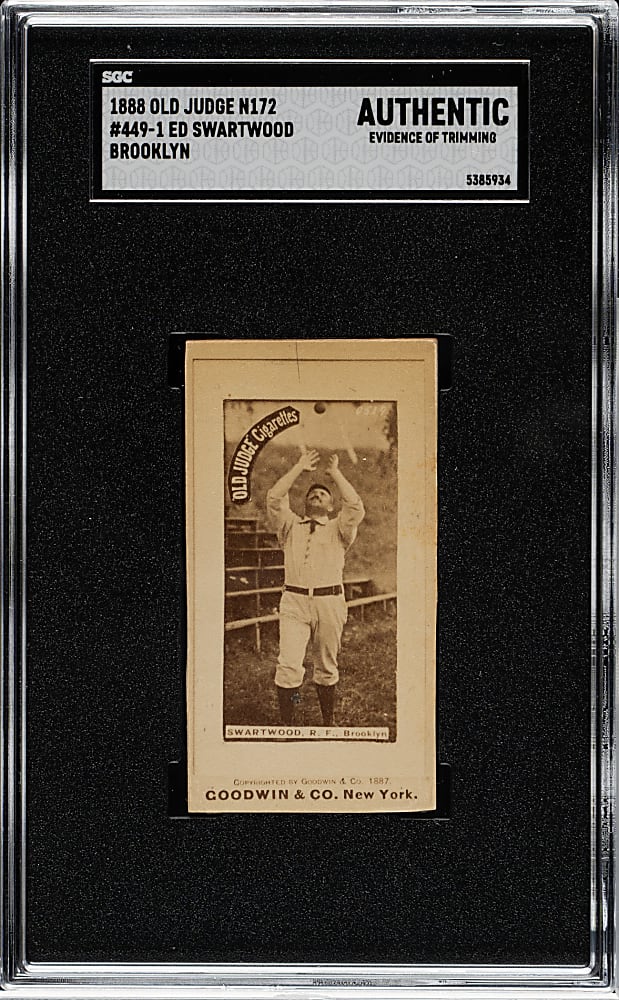 1887 N172 Old Judge Ed Swartwood SGC Authentic