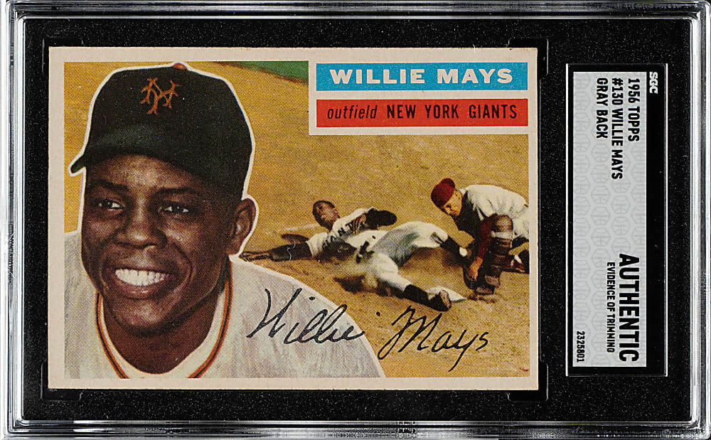 1956 Topps #130 Willie Mays Gray Back SGC Authentic