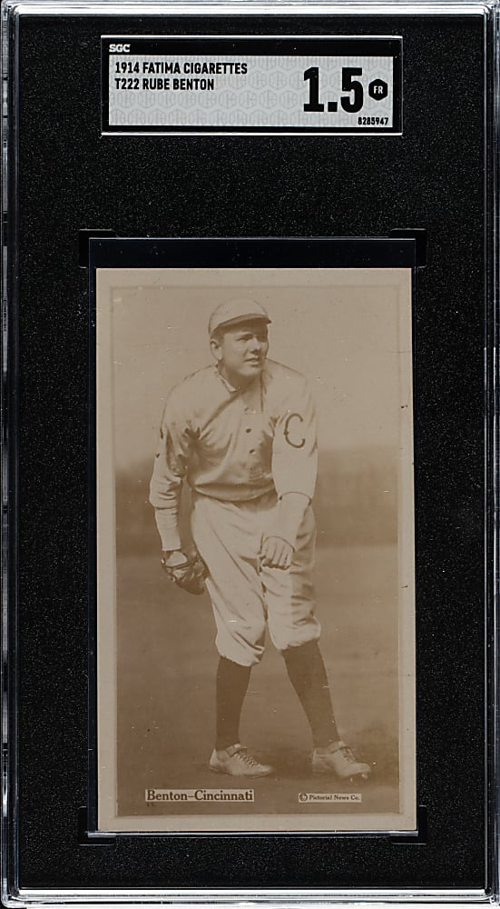 1914 T222 Fatima Cigarettes Rube Benton SGC FAIR 1.5