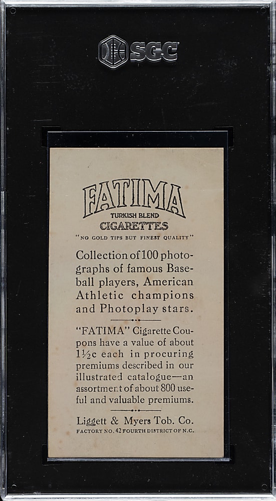 1914 T222 Fatima Cigarettes Rube Benton SGC FAIR 1.5