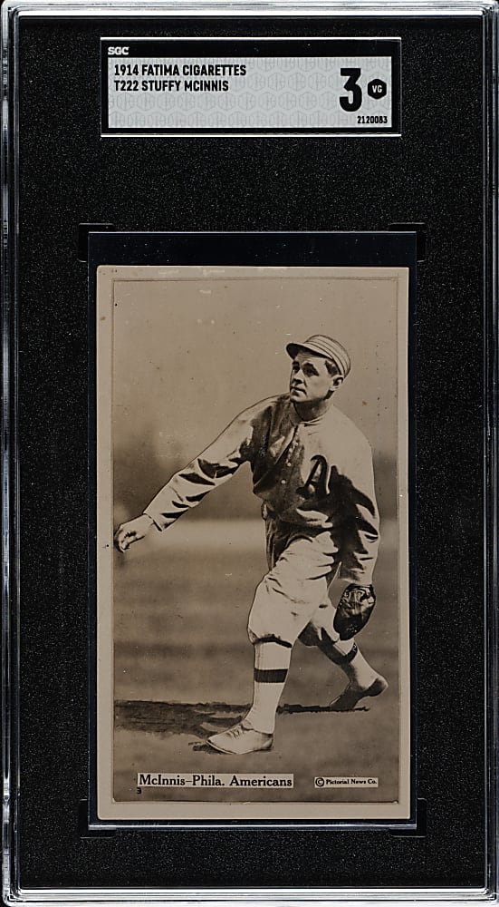 1914 T222 Fatima Cigarettes Stuffy McInnis SGC VG 3
