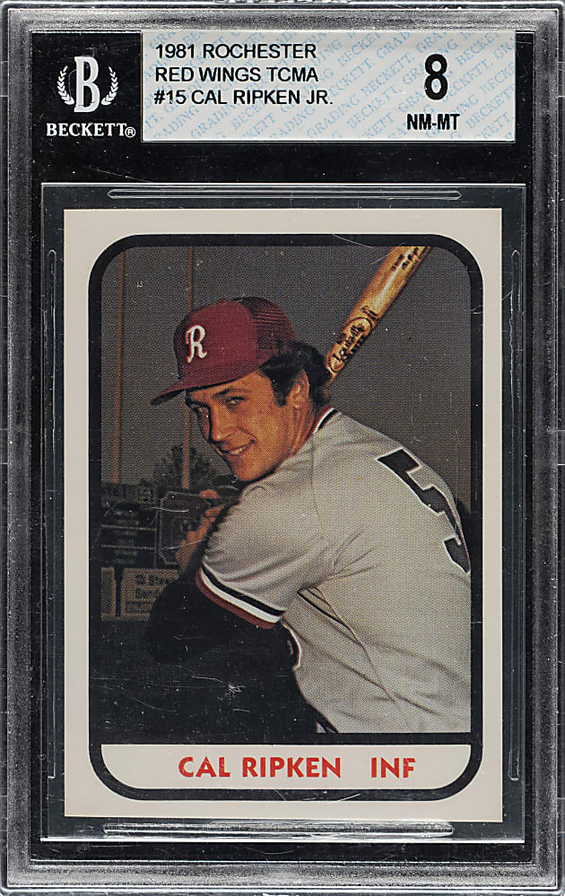 1981 TCMA Rochester Red Wings #15 Cal Ripken Jr. BGS NM-MT 8 - Pre-Rookie!
