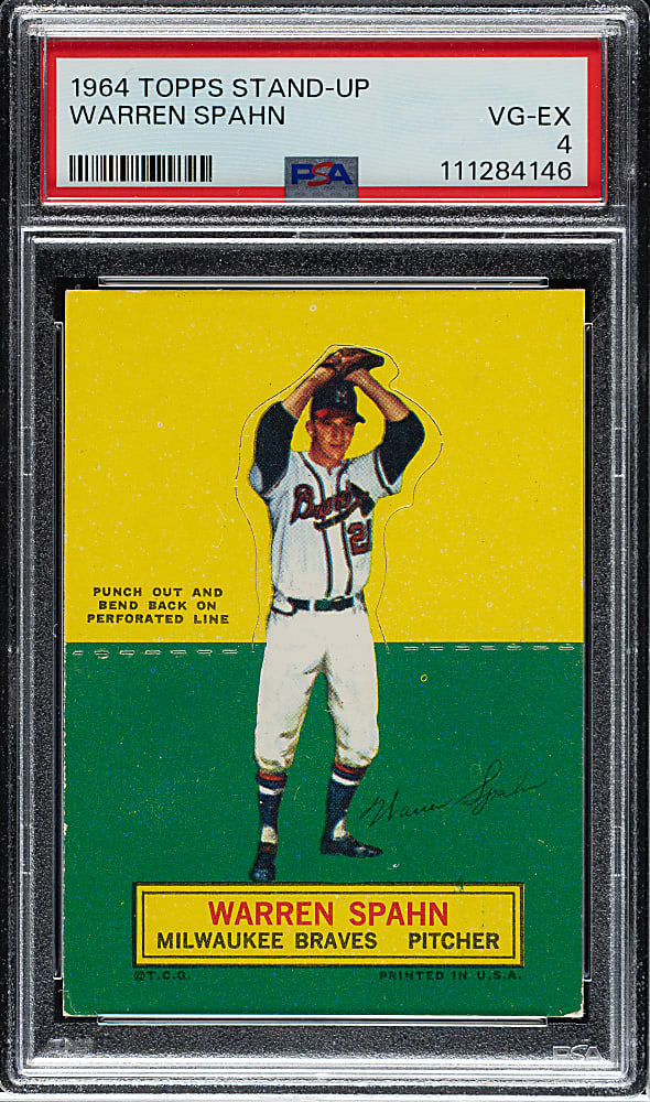 1964 Topps Stand-Up Warren Spahn PSA VG-EX 4