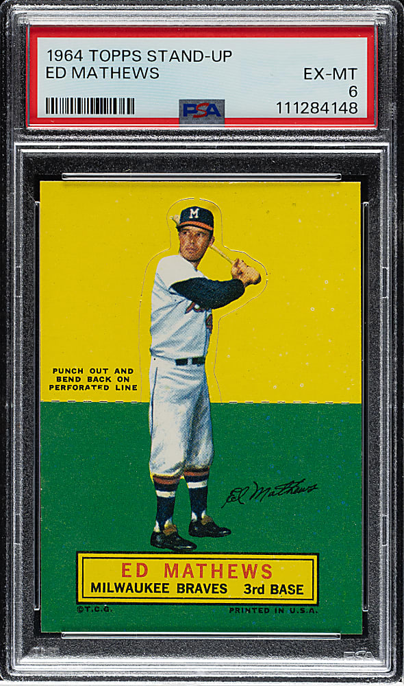 1964 Topps Stand-Up Eddie Mathews Short Print PSA EX-MT 6