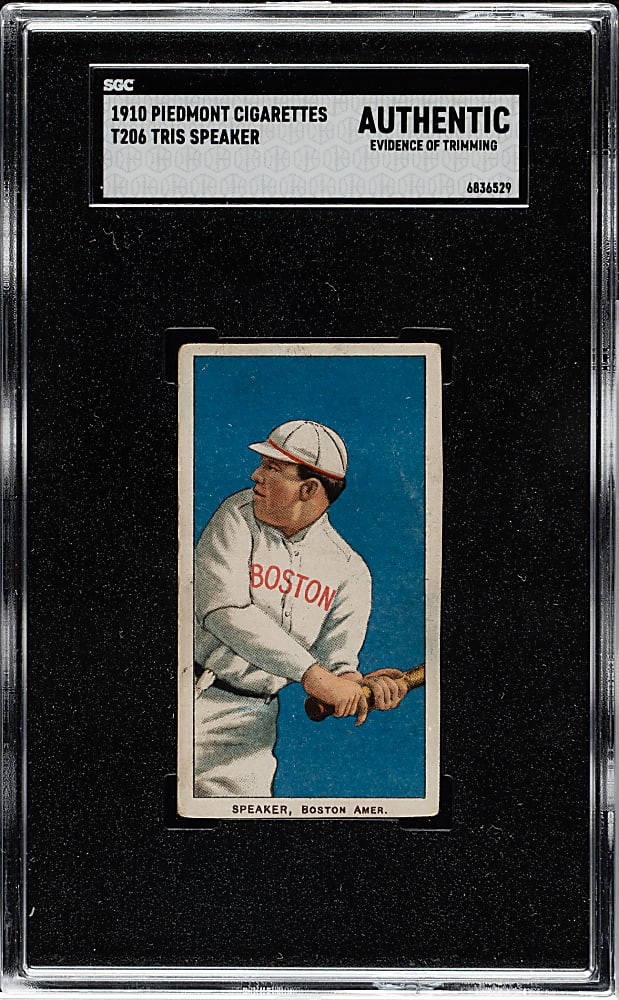 1909-1911 T206 White Border Tris Speaker Rookie SGC Authentic