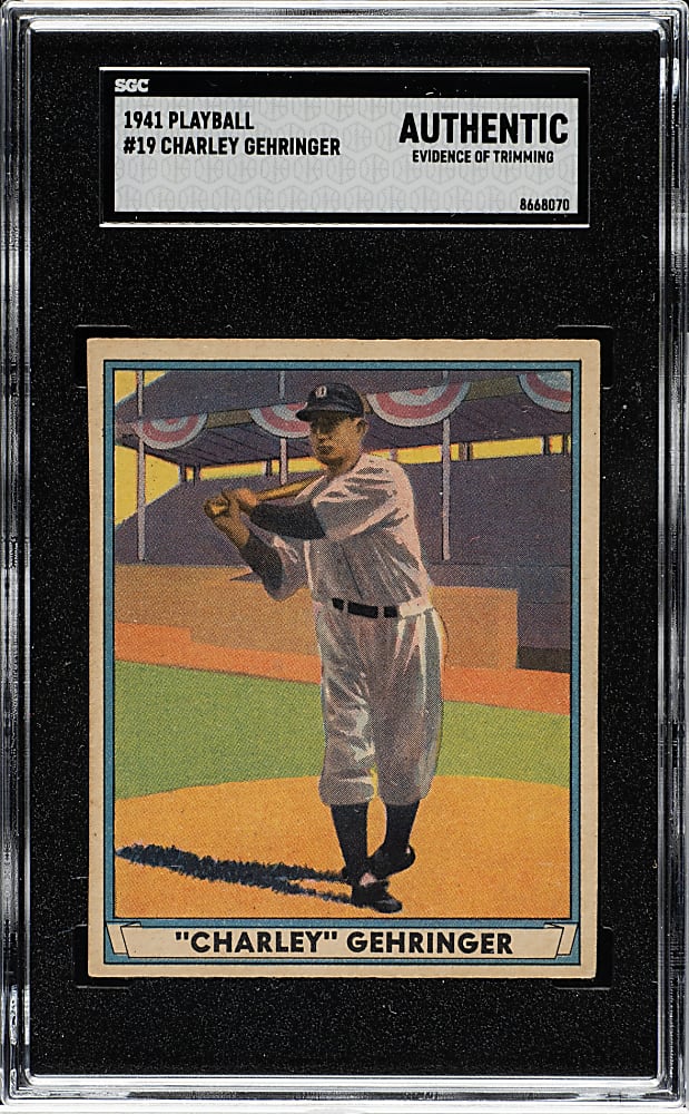 1941 R336 Play Ball #19 Charley Gehringer SGC Authentic