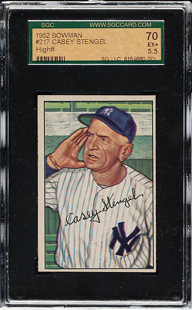 1952 Bowman #217 Casey Stengel SGC EX+ 70