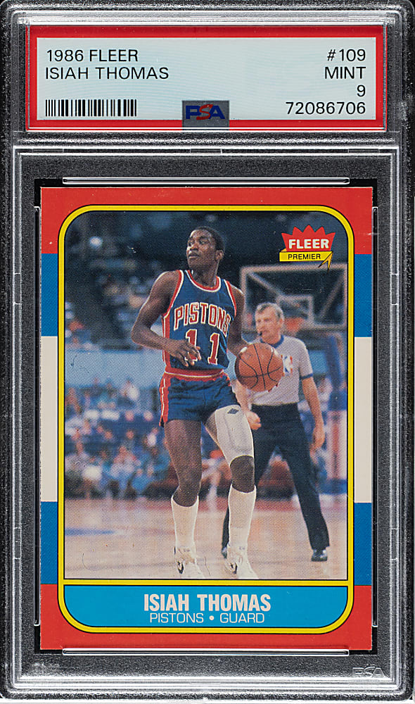 1986-1987 Fleer Basketball #109 Isiah Thomas Rookie PSA MINT 9