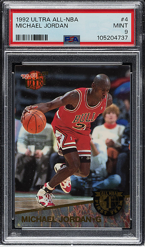 1992-1993 Fleer Ultra All-NBA Basketball #4 Michael Jordan PSA MINT 9