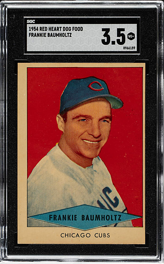 1954 Red Heart Dog Food Frankie Baumholtz SGC VG+ 3.5