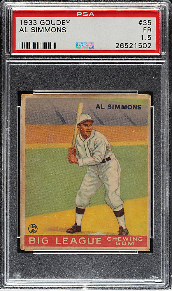 1933 R319 Goudey #35 Al Simmons PSA FAIR 1.5