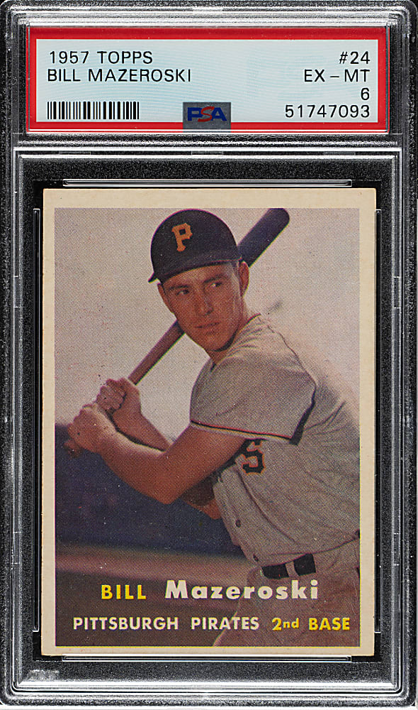 1957 Topps #24 Bill Mazeroski Rookie PSA EX-MT 6