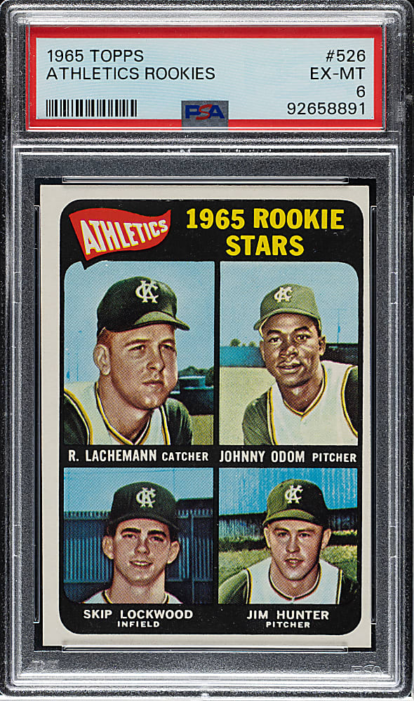 1965 Topps #526 Jim "Catfish" Hunter Rookie PSA EX-MT 6