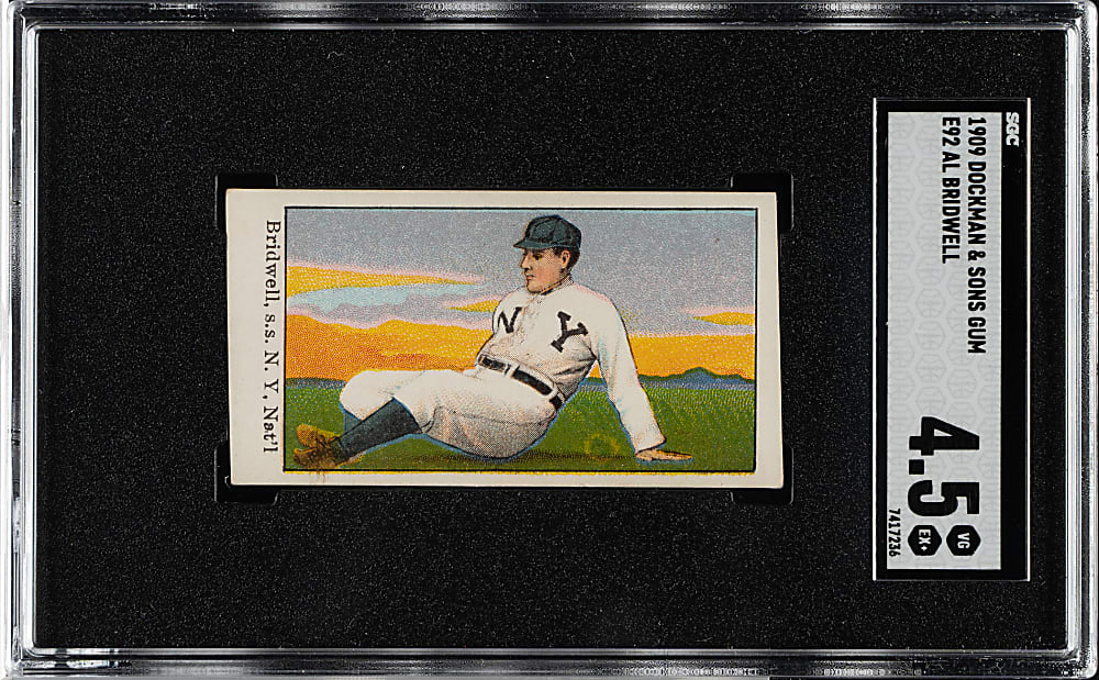 1909 E92 Dockman & Sons Al Bridwell SGC VG/EX+ 4.5