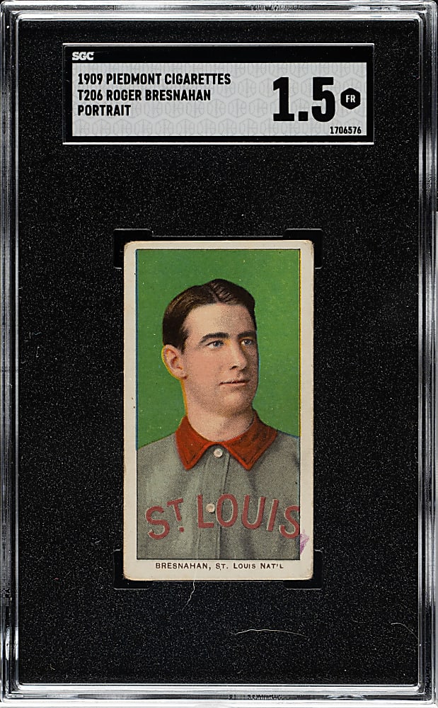 1909-1911 T206 White Border Roger Bresnahan Portrait SGC FAIR 1.5
