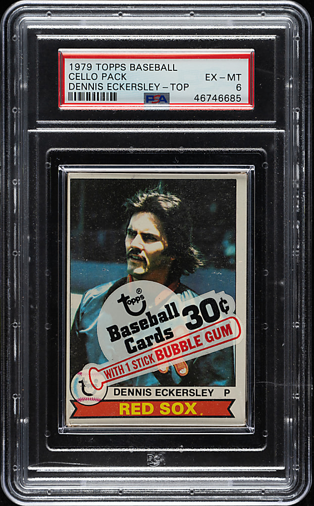1979 Topps Unopened Cello Pack PSA EX-MT 6 - Dennis Eckersley on Top