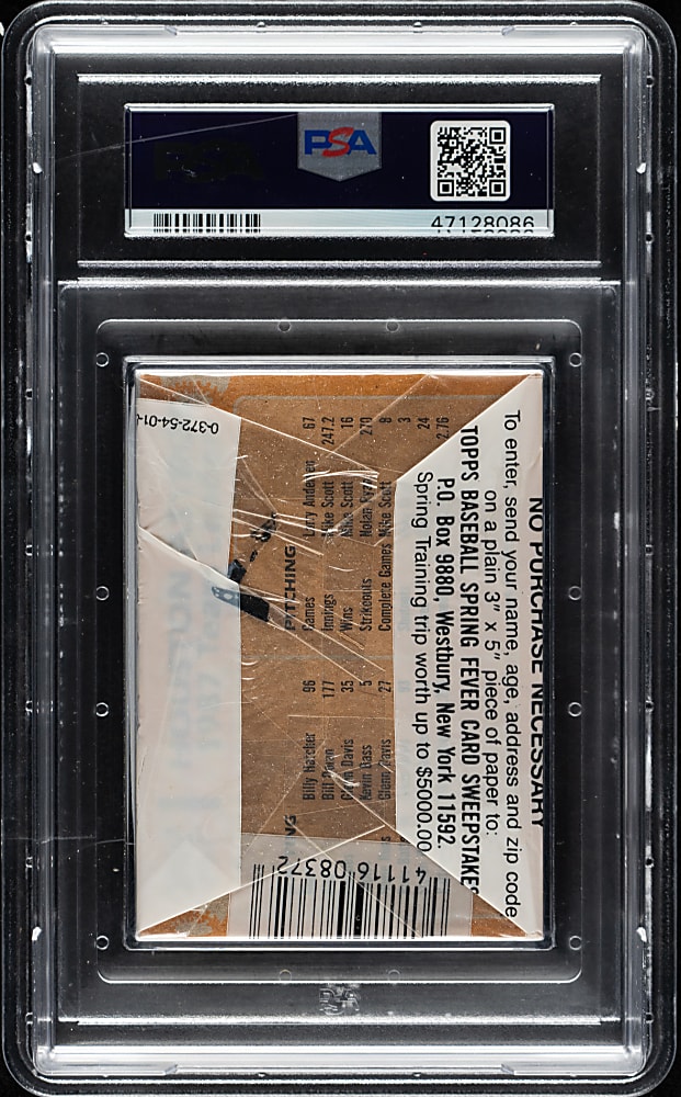 1988 Topps Unopened Cello Pack PSA MINT 9 - Tom Glavine Rookie on Top