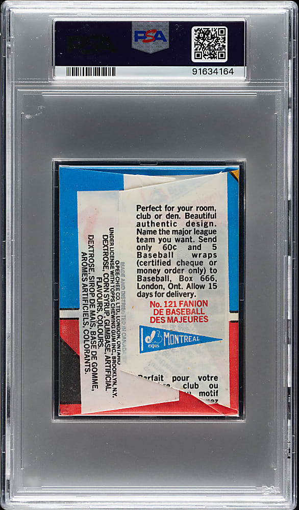 1977 O-Pee-Chee Unopened Wax Pack PSA NM 7