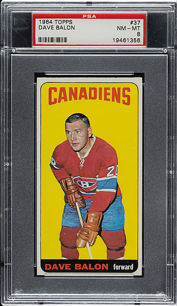 1964-1965 Topps Hockey #37 Dave Balon PSA NM-MT 8