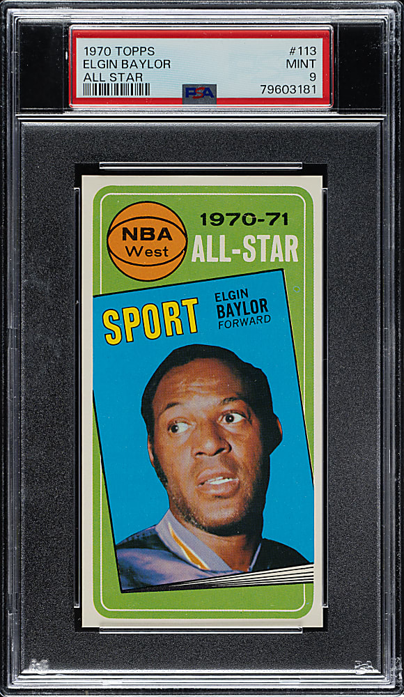 1970-1971 Topps Basketball #113 Elgin Baylor All-Star PSA MINT 9