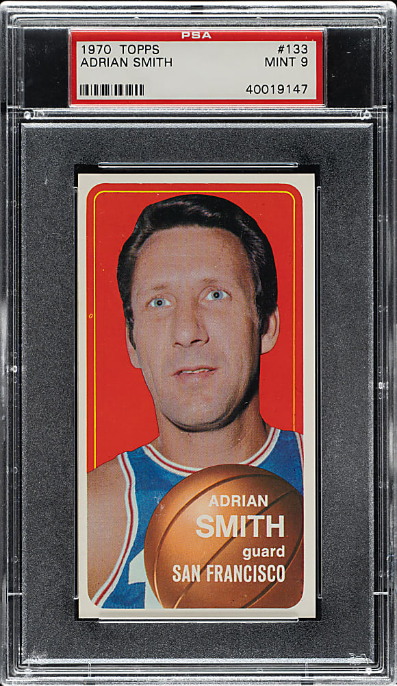 1970-1971 Topps Basketball #133 Adrian Smith PSA MINT 9