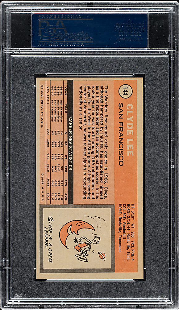 1970-1971 Topps Basketball #144 Clyde Lee PSA MINT 9